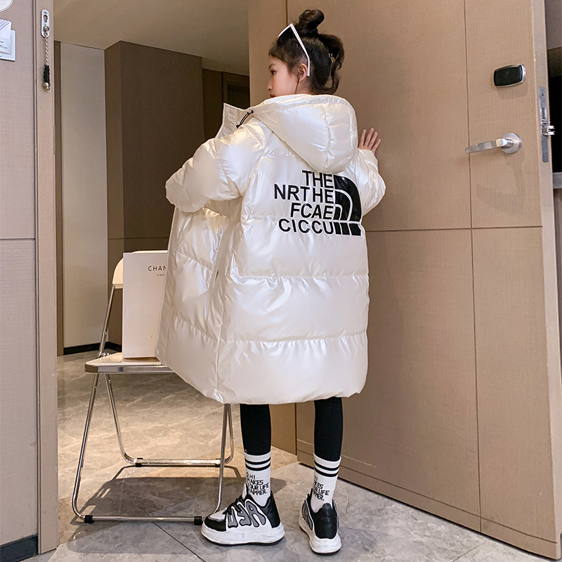 女童羽绒服冬装2023新款大童儿童中长款加厚白鸭绒女孩冬季外套