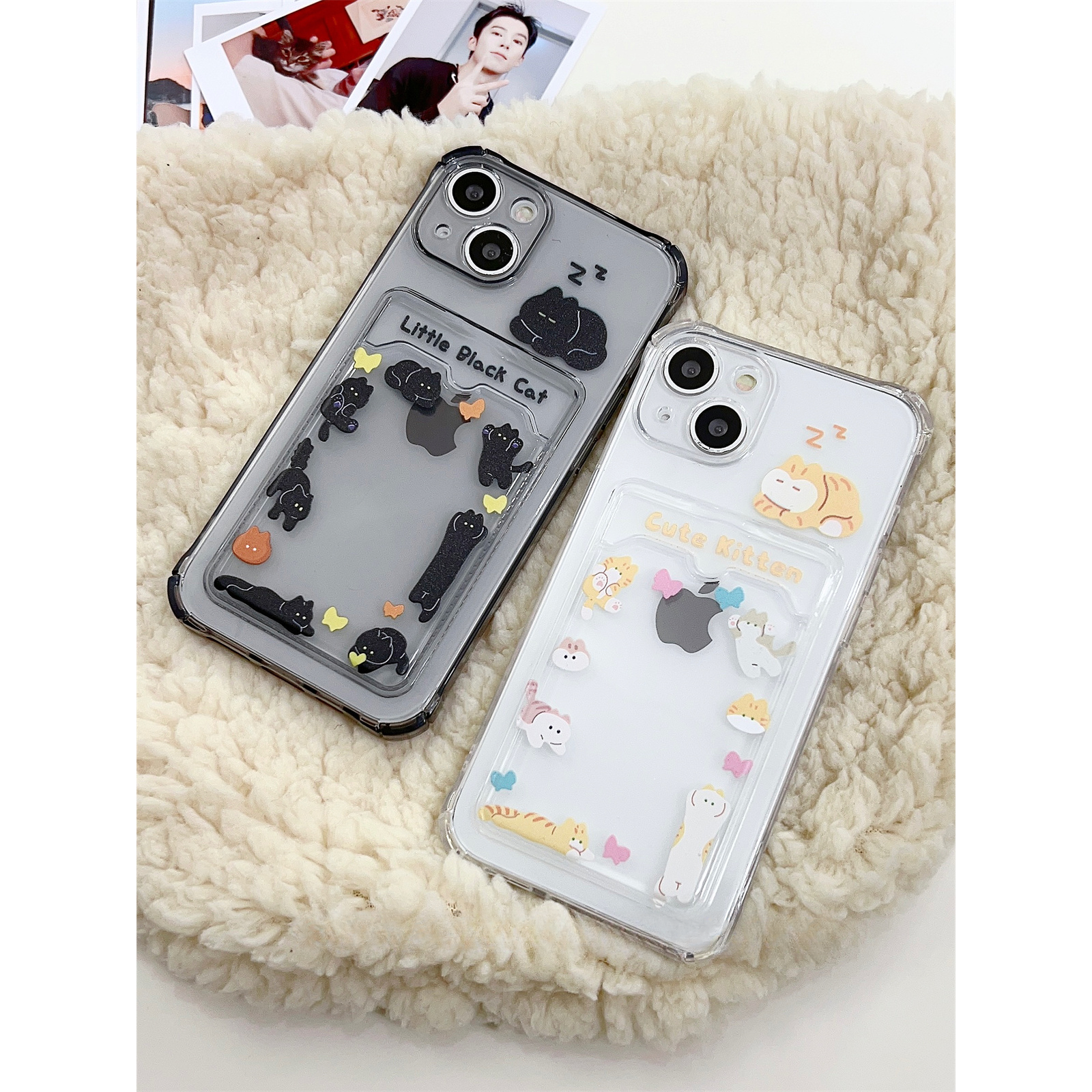手机壳卡套拍立得适用iphone14苹果15promax全包12防摔13潮流时尚