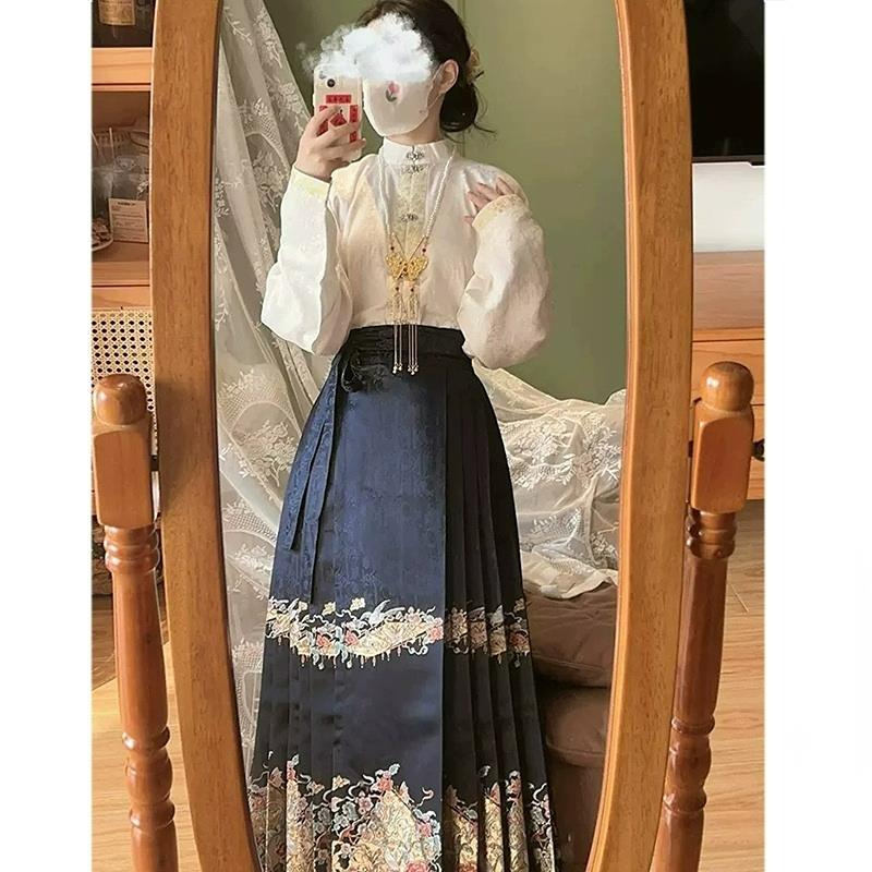 FAVMARTHA官方正品原创小个子2023新款马面裙夏季女套装日常通勤