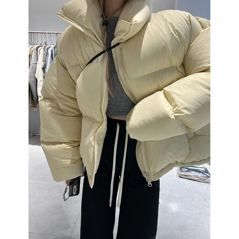 短款羽绒服女2023年新款超好看小众设计感立领加厚面包服冬季外套