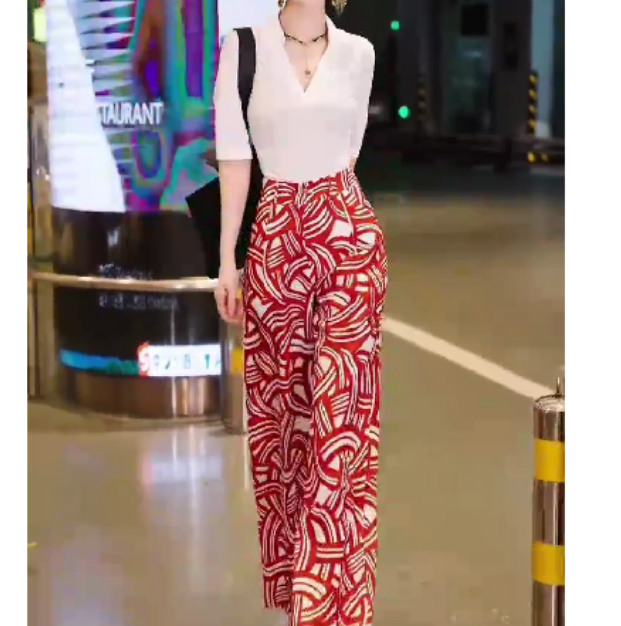 2024夏季新款女装网红时尚潮流韩版打底衫裤子美丽