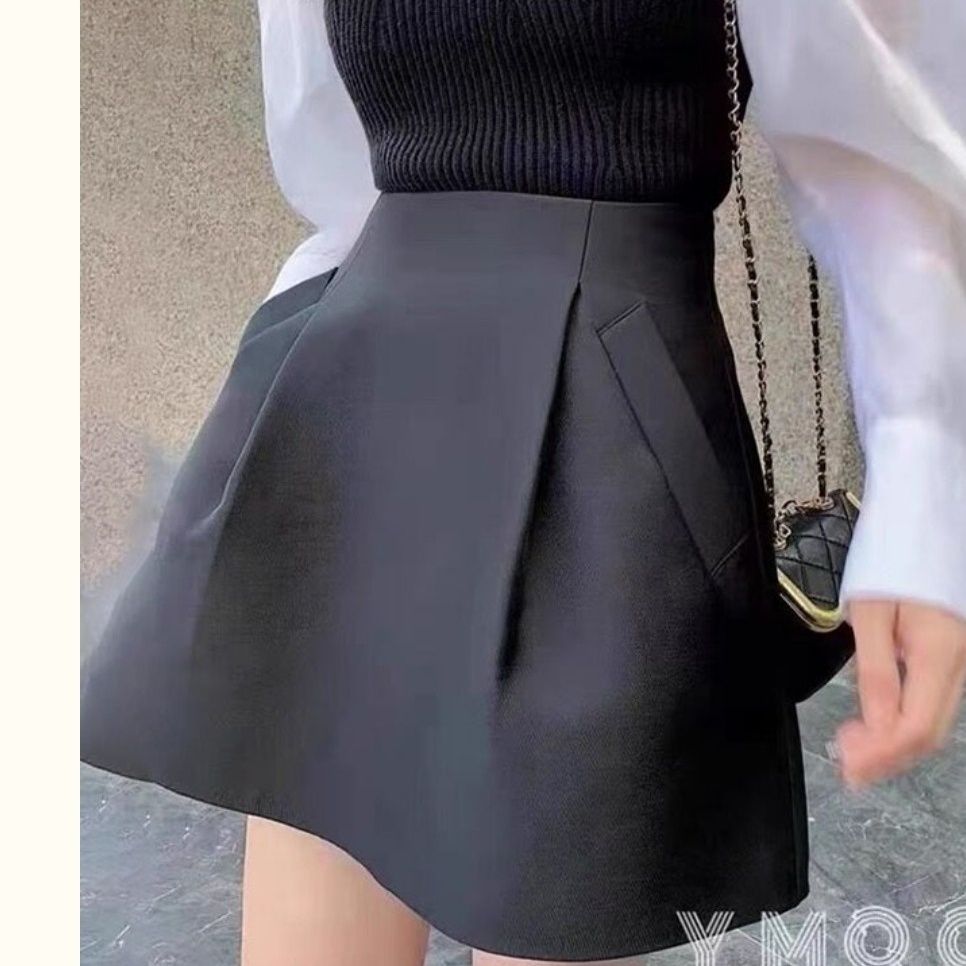 欧货高腰短裙女新款半身裙宽松显瘦南瓜裙a字蓬蓬裙