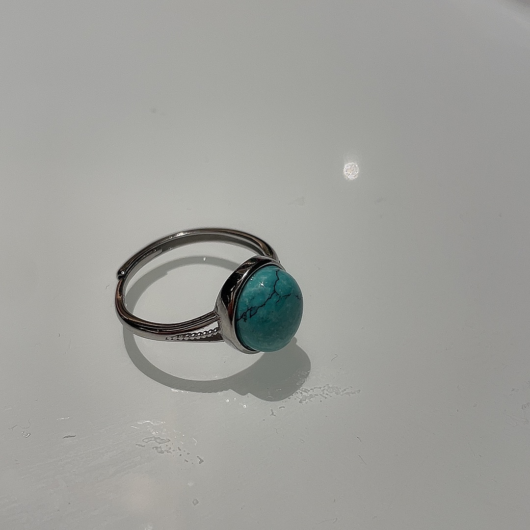 925银戒指 银镶松石戒指S-19