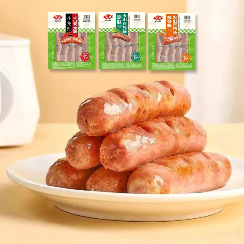 Anjoy/安井火山石烤肠500g纯地道肉肠冷冻半成品食材空气炸锅香肠