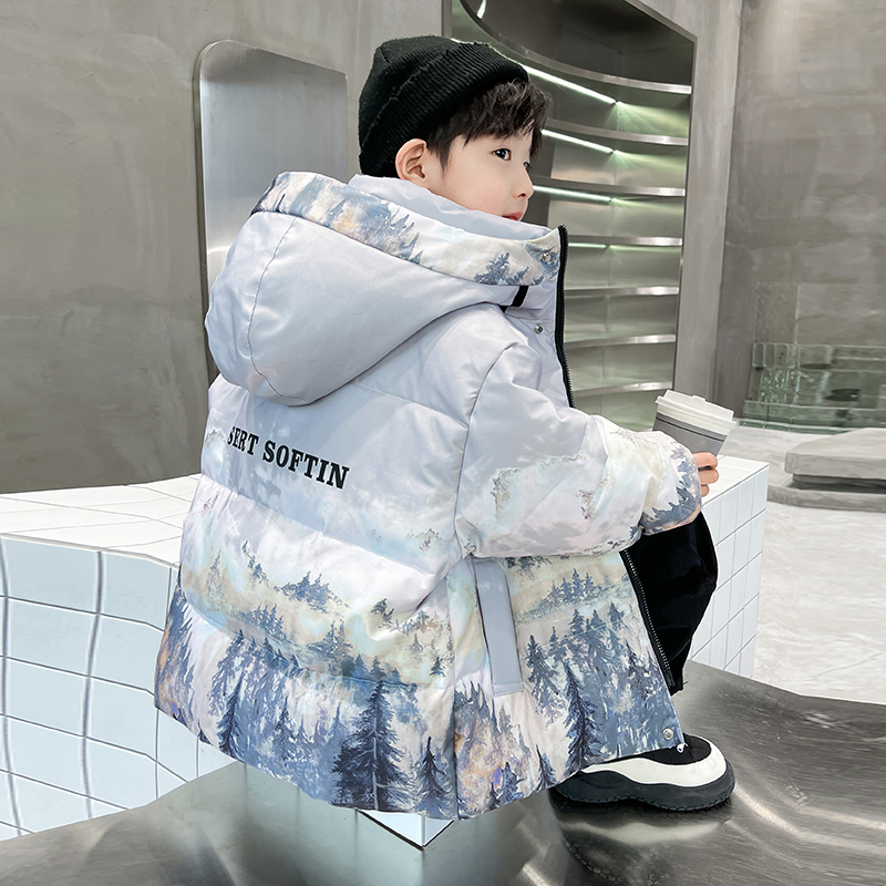 童装男童羽绒服冬季2023新款加厚洋气儿童男孩外套宝宝冬装中大童