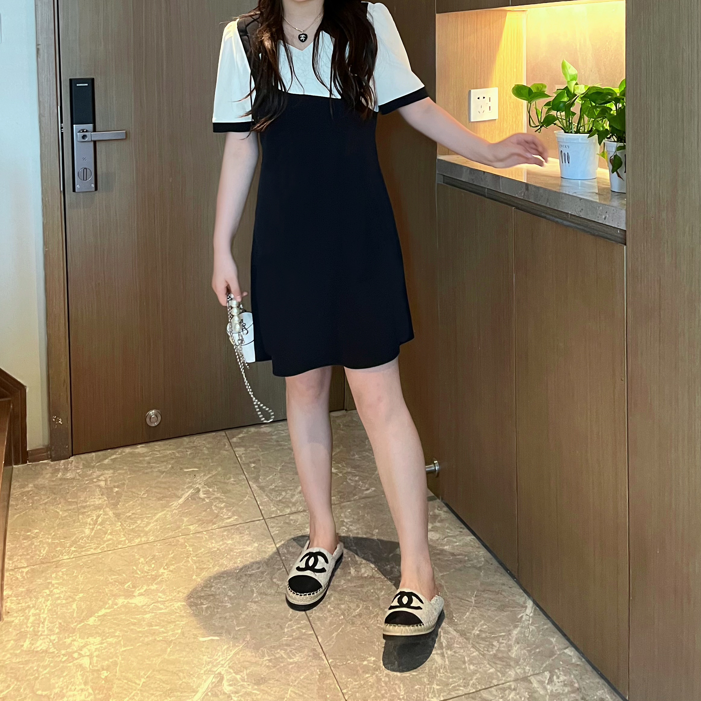 NANXU/楠序源子【比例天才】微胖女装2023夏季大码胖mm连衣裙YZ7979