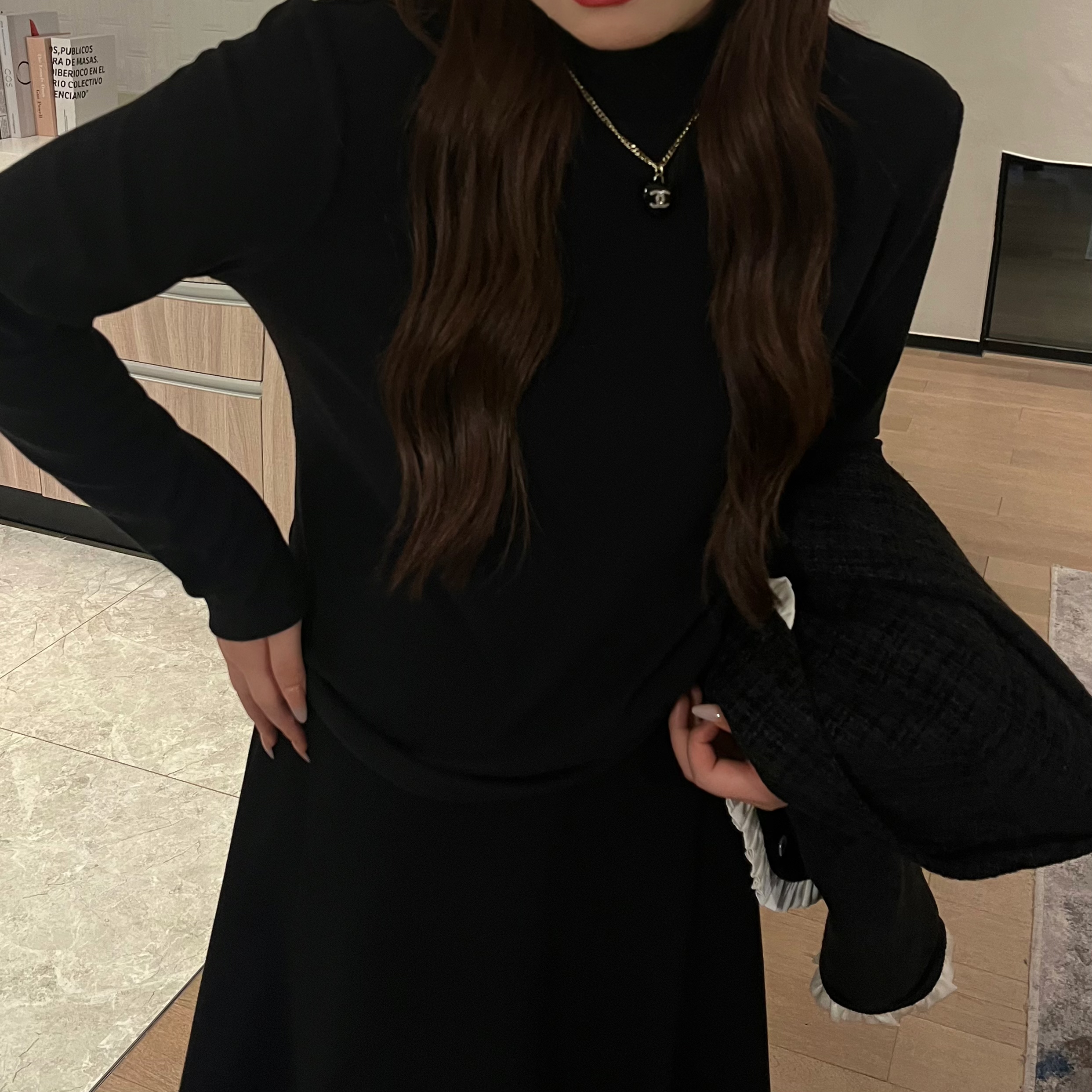 NANXU/楠序源子微胖女装 2023秋冬季显瘦打底衫针织衫女款YZ10152