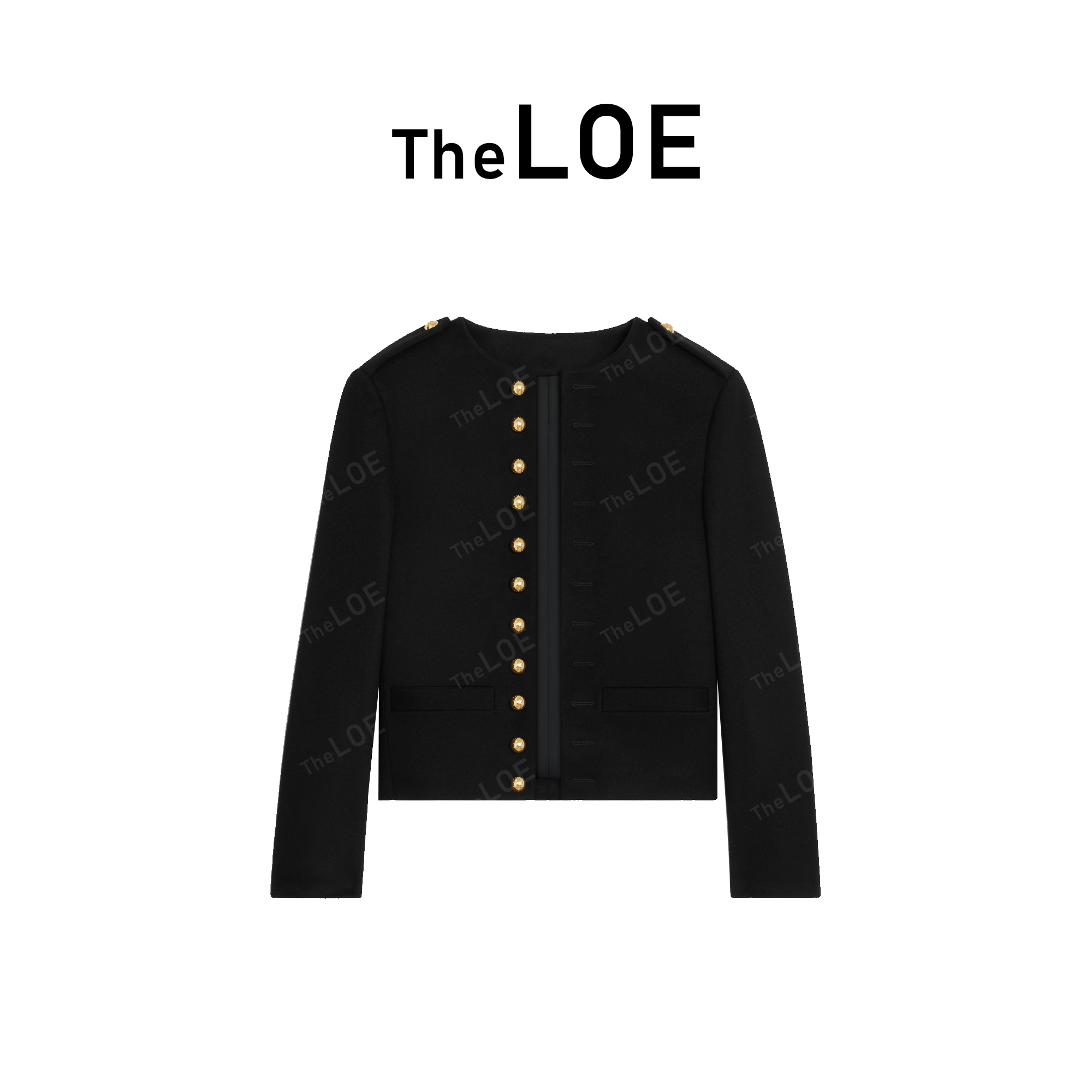 TheLOE/9.3   全羊毛黑金多扣短外套#08.20W-G1056