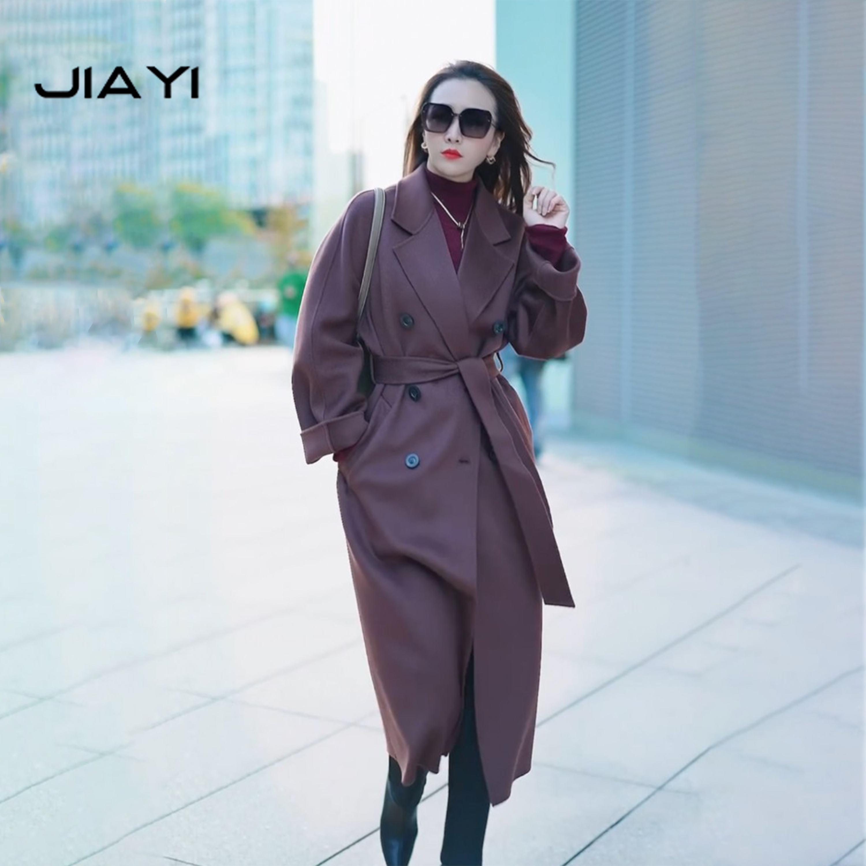 【JIA YI】传承15年手工缝制气质修身中长款羊毛大衣 JYD-210C002