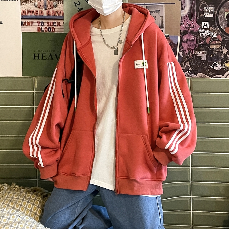 连帽开衫卫衣男士春秋宽松大码潮牌外套秋冬新款青少年初中生潮款