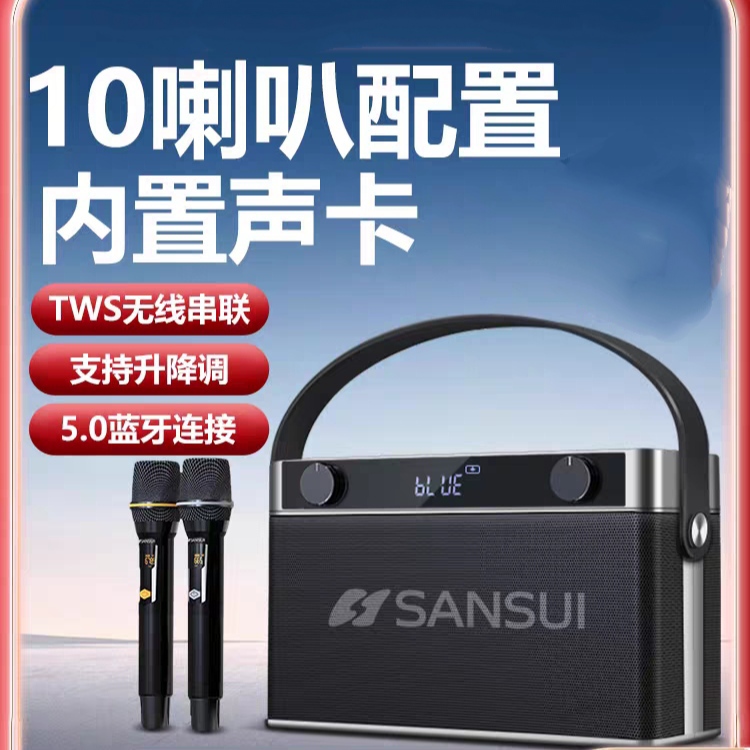 山水G28广场音响户外新款便携式移动大功率声卡多功能一体机音箱