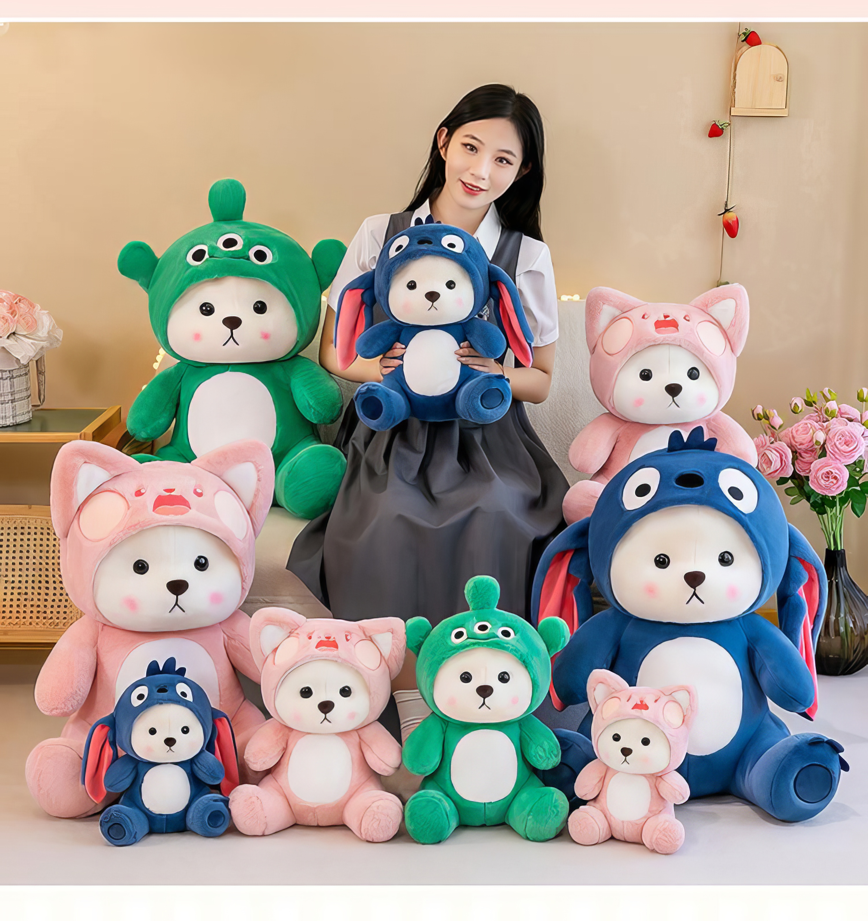 网红嘟嘟猫玩偶可爱小熊公仔睡觉抱枕毛绒玩具女孩生日礼物送女生
