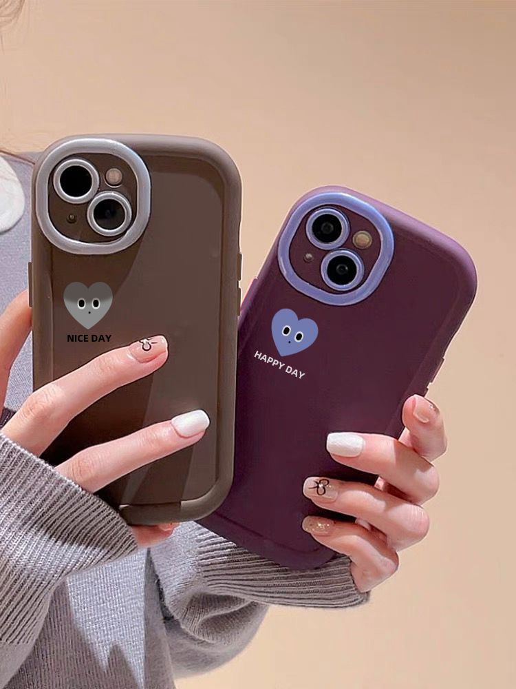 ins风小众爱心表情iPhone14苹果15手机壳13promax情侣11全包12软
