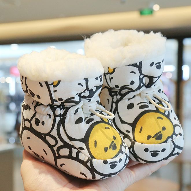 宝宝学步鞋冬季新生男女婴儿鞋加绒软底保暖0-6-12个月可爱棉鞋