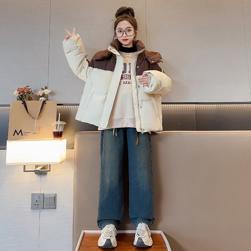女童羽绒服2023年新款6-12岁15岁连帽加厚中大童冬季保暖韩版爆款