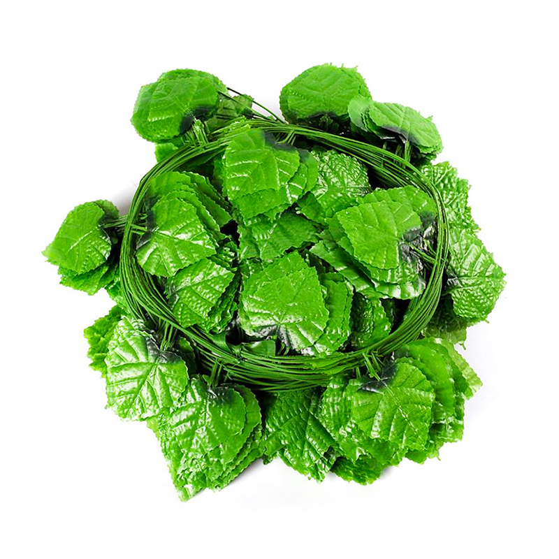 仿真葡萄叶吊顶绿叶装饰树叶绿植物假花藤条塑料管道藤蔓缠绕花藤
