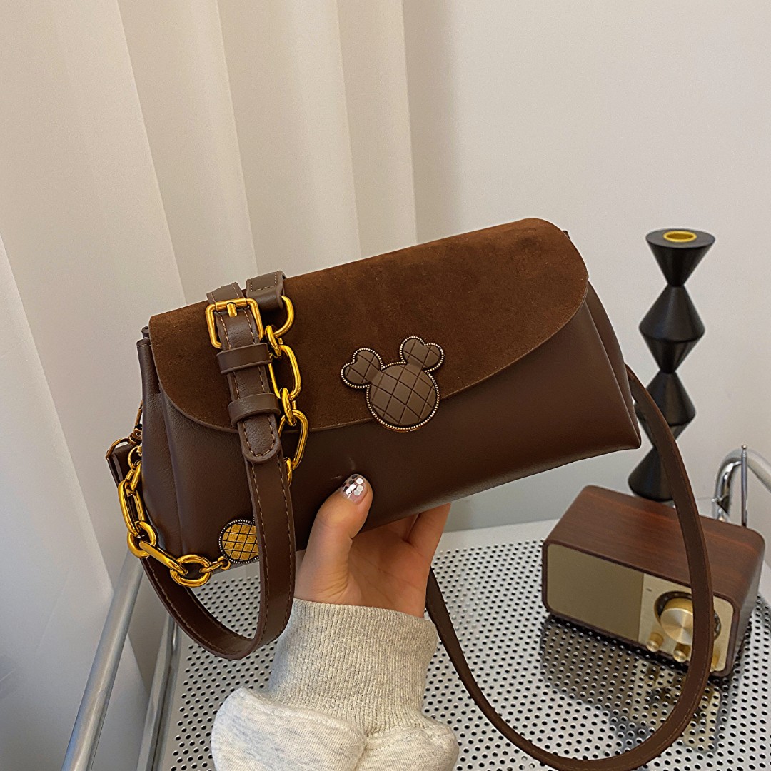 （长21高12厚8）秋冬新款时尚百搭包包女包咖色3399【无礼盒】