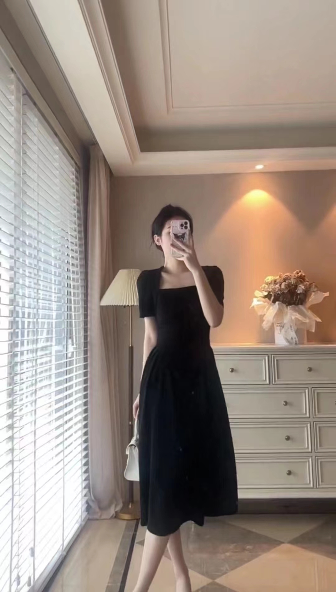 简爱女装 新款高级简约气质法式长款连衣裙  318