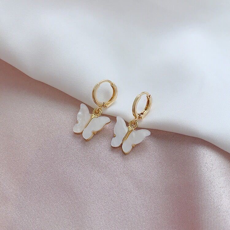 铜合金耳饰 38号C-639个性蝴蝶百搭气质网红设计感耳扣可爱超仙森