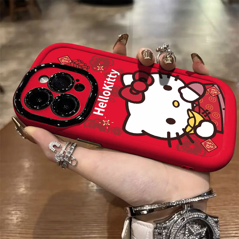 高级感凯蒂猫拜年适用苹果15promax手机壳iphone14全包13/12/11/x
