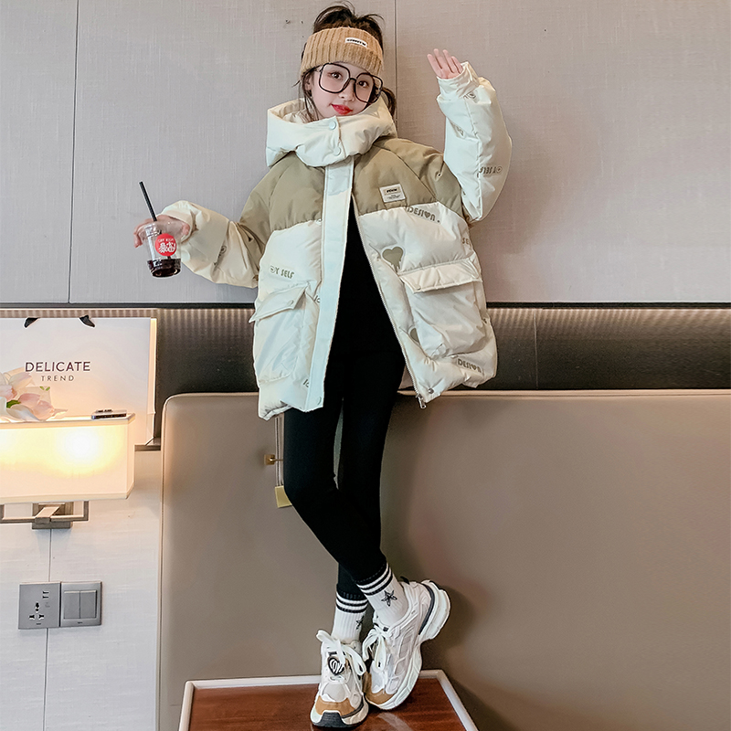 女童羽绒服冬季2023新款中大童6-15岁韩版宽松保暖儿童冬装外套潮