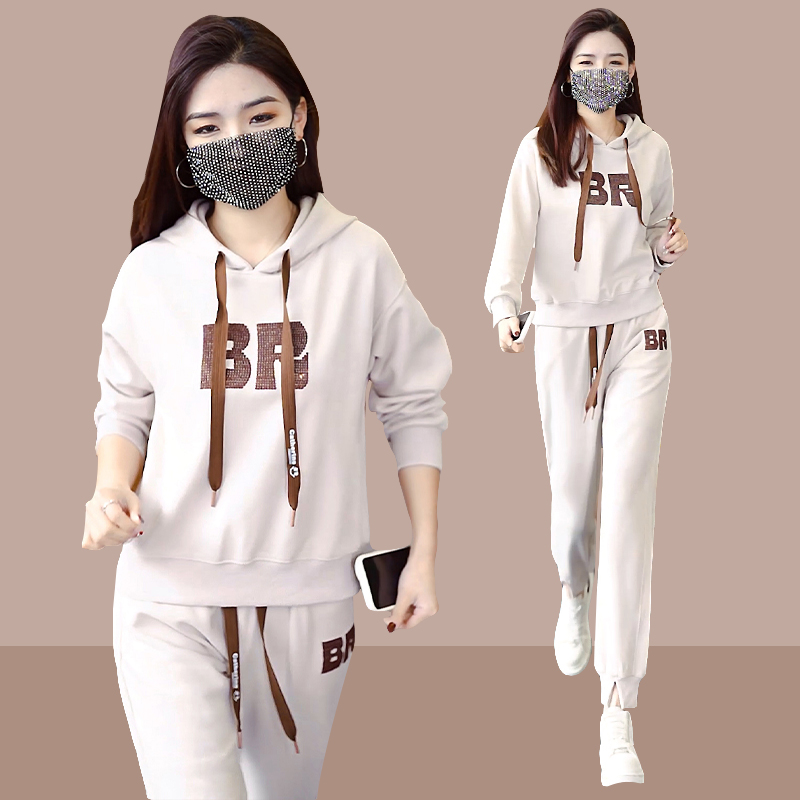 秋季运动服休闲套装女爆款2023潮款时尚宽松长袖长裤两件套体操服