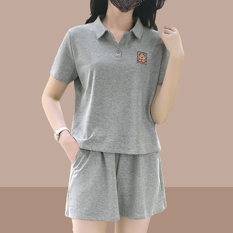 盐系炸街运动套装女夏2023新款宽松洋气减龄小个子休闲短裤两件套