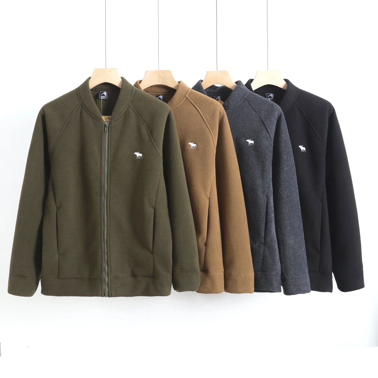 小鹿刺绣棒球服秋冬复古摇粒绒外套（8667）W1123