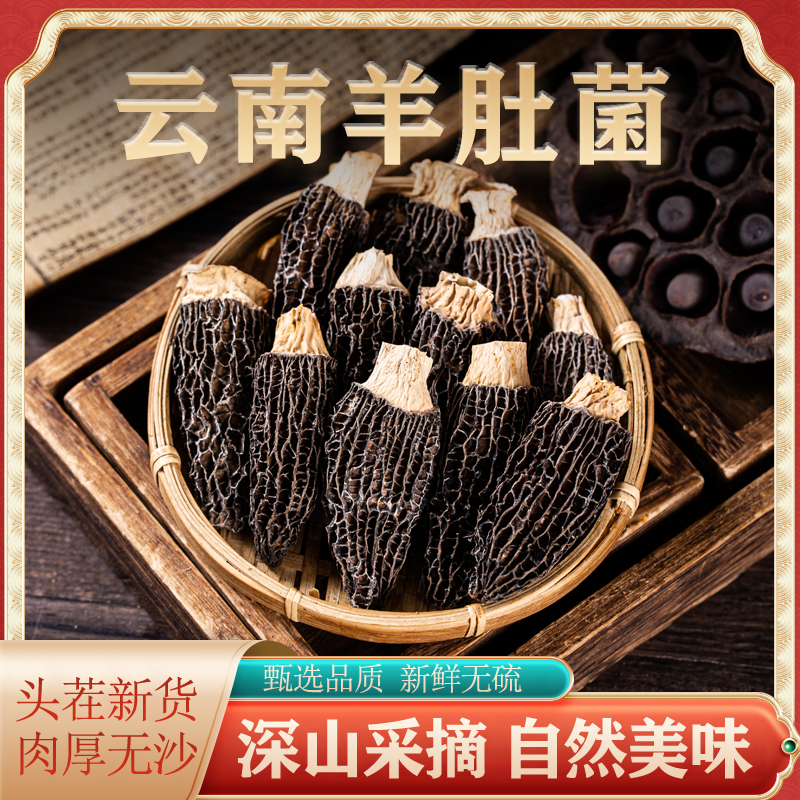 【七叔推荐】云南羊肚菌干货新鲜菌菇煲汤干货菌菇云南菌子搭枸杞