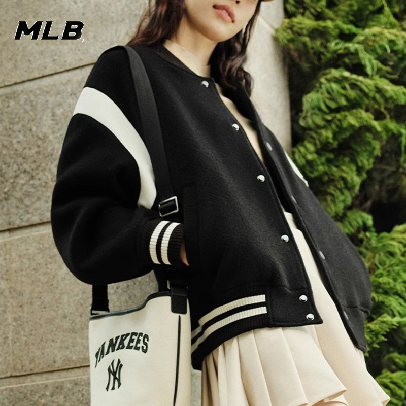MLB春季新款学院风梭织夹克情侣款秋冬休闲户外运动外套3AJPV0934