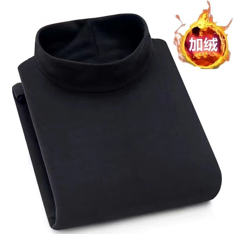 清仓处理双面加绒长袖T恤上衣服中高领春秋冬青少年学生保暖内衣