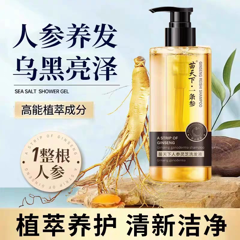 【买一送一】苗天下一条参灵芝润黑露植萃养发护发改善毛躁洗发水