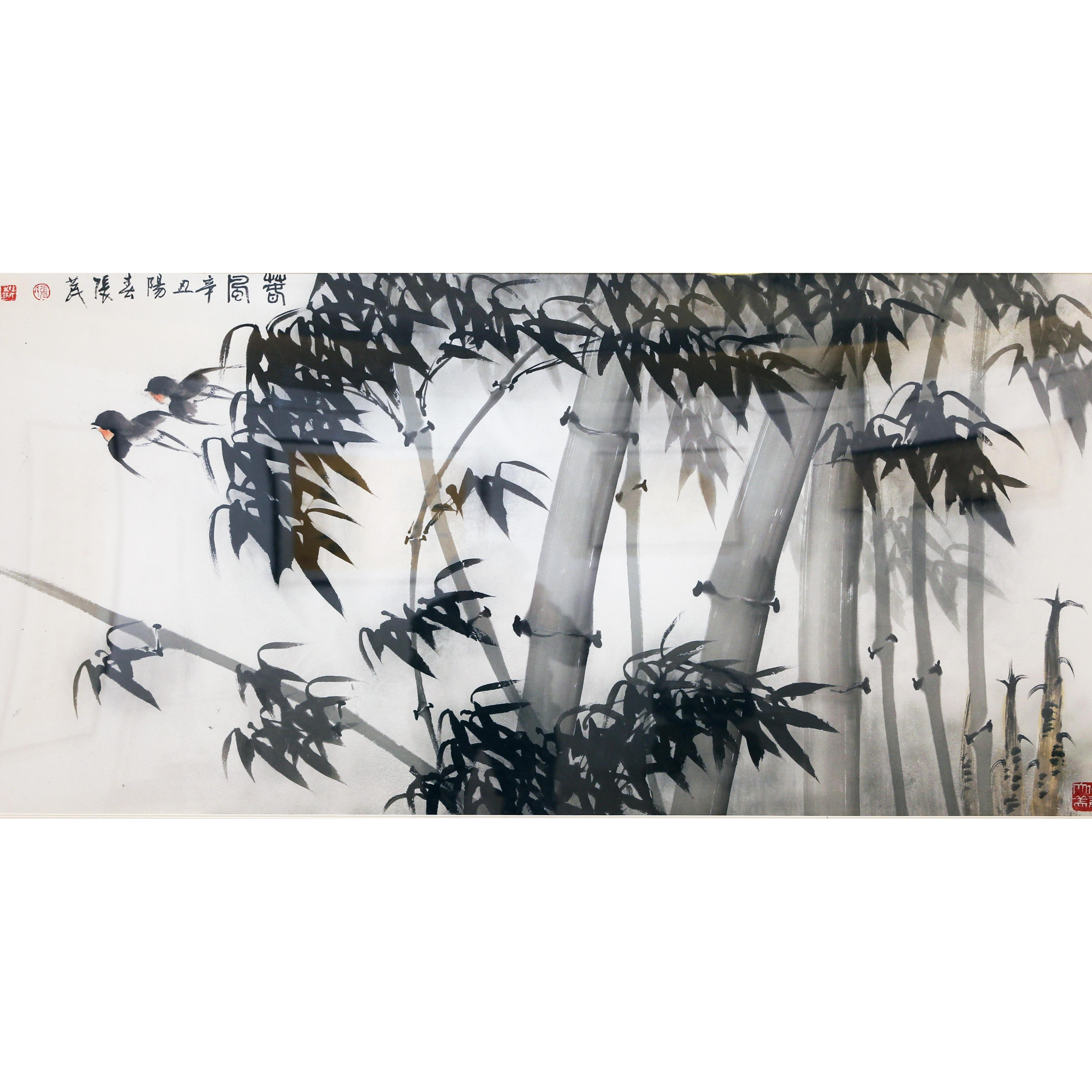 张苠（师承孙其峰）2021年写意花鸟画作品《春风》68*126cm，7.7平尺