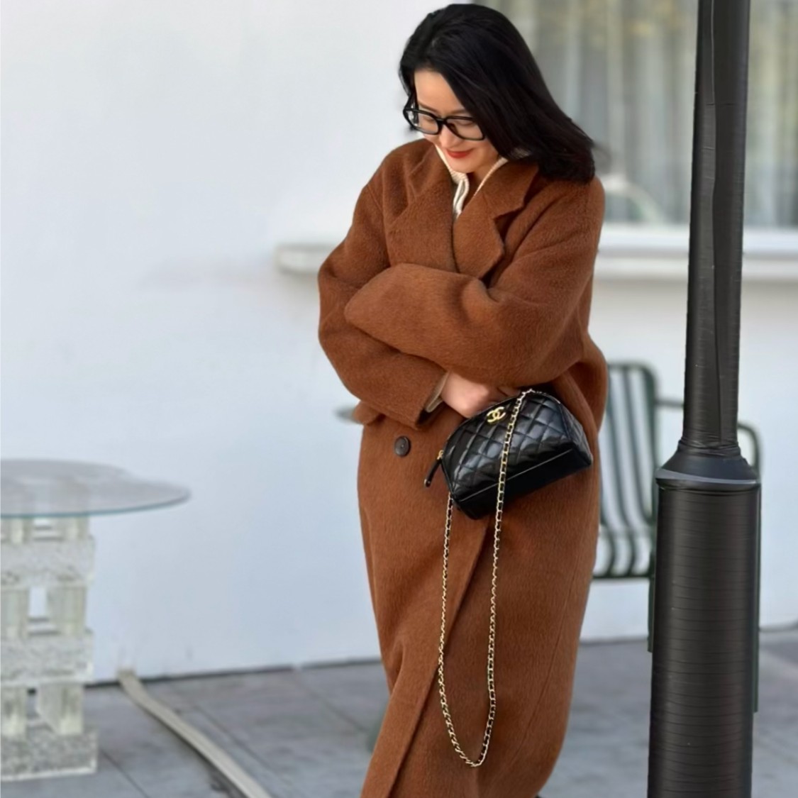 Gudiai【念念不忘】驼绒绵羊毛阔版有型中长大衣 A229-Y1552