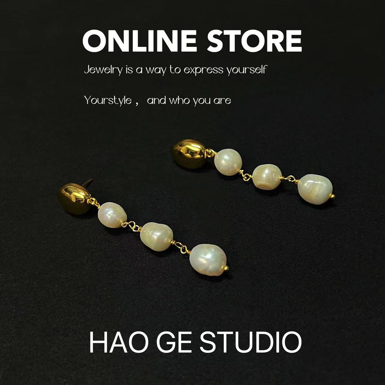 铜合金耳饰 6552=复古百搭流苏耳钉