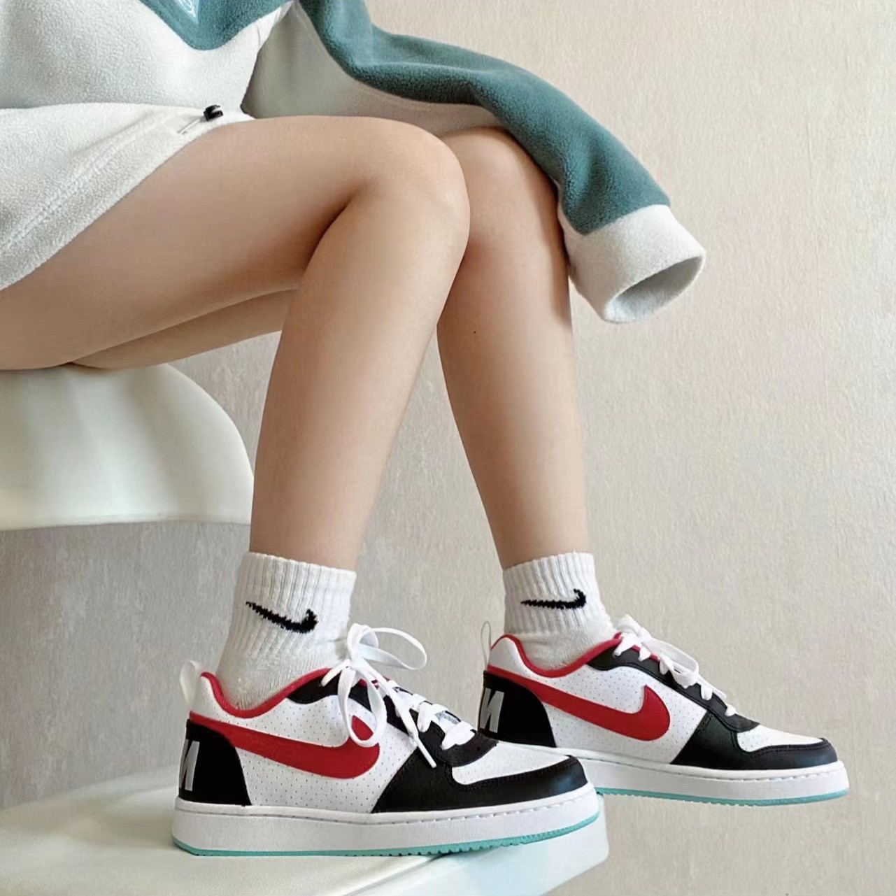 专享NIKE/耐克court Low女子白红芝加哥低帮休闲板鞋DQ5354-161