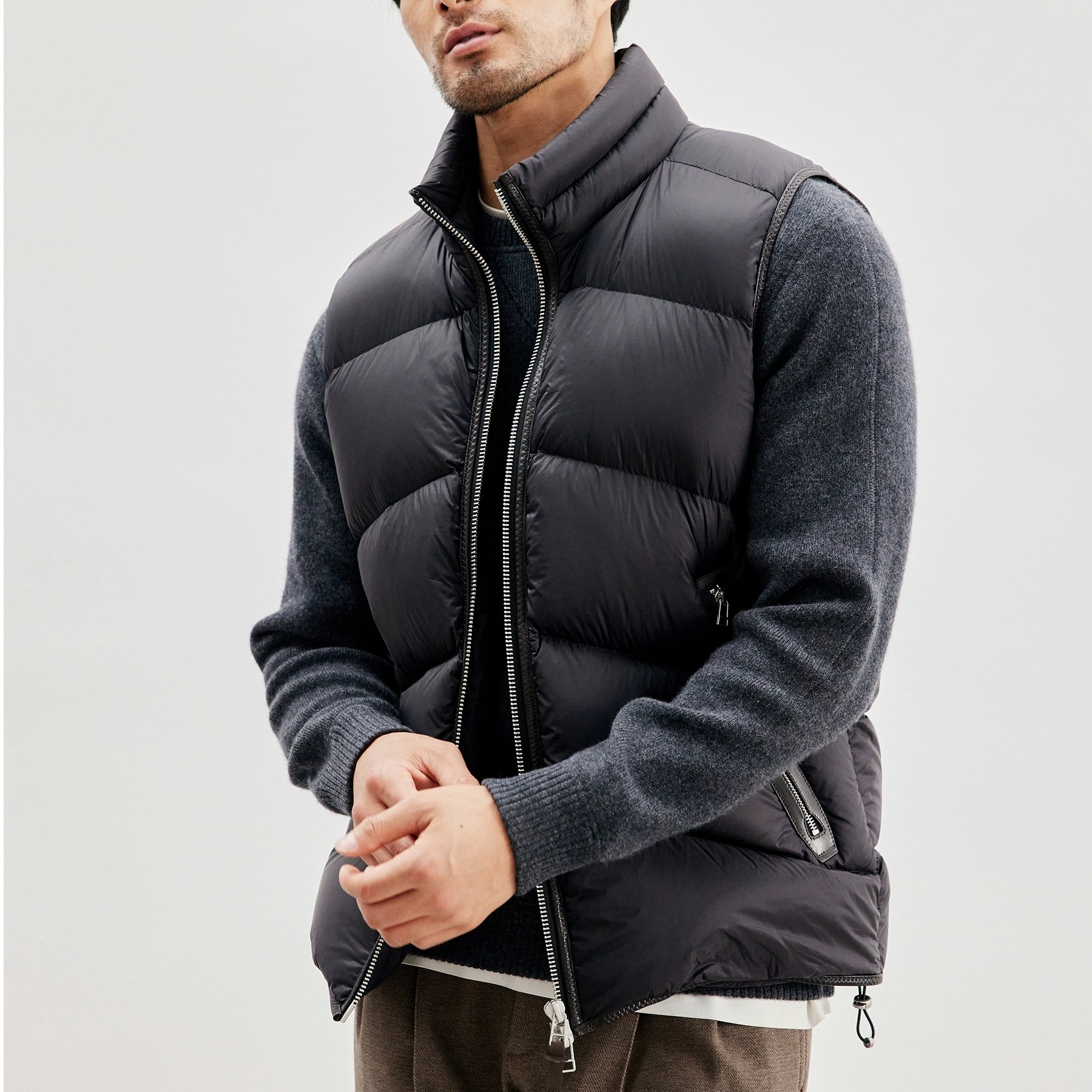 柜1.8W！95白鹅绒 800蓬高端无内胆立领羽绒马甲加厚保暖男女款