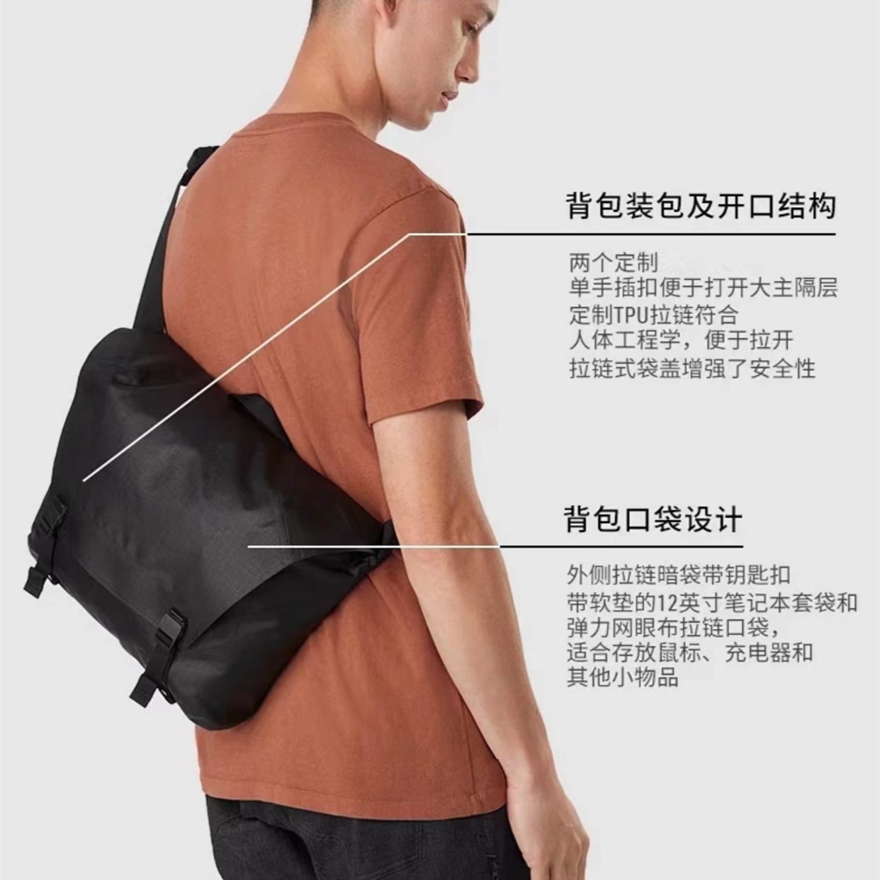 线下买不到！中性都市旅行单肩包多功能男女斜挎包