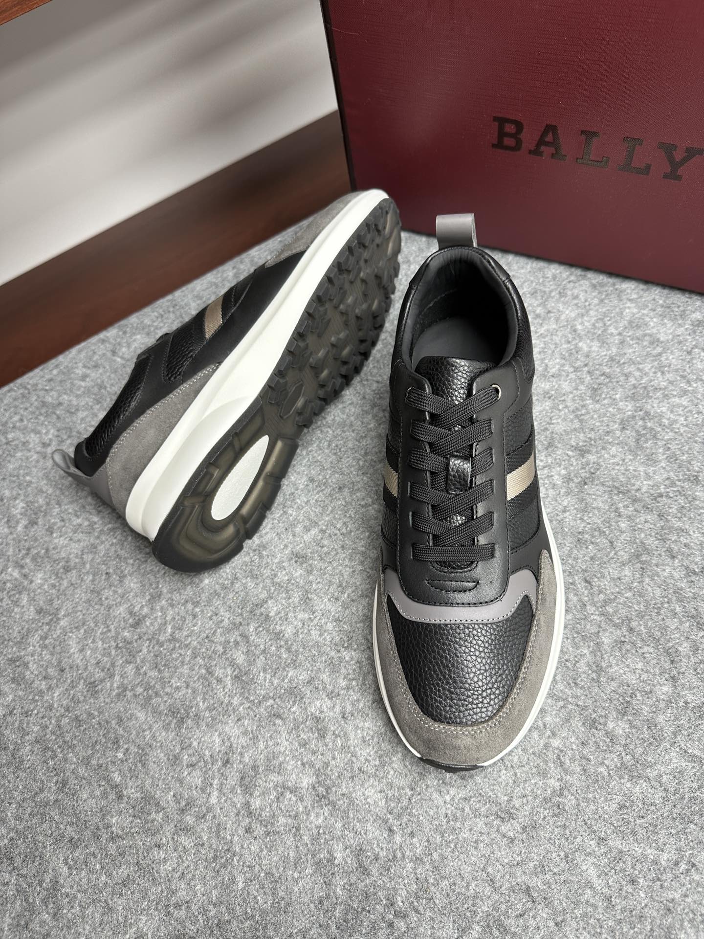 正品直邮BALLY/巴利男鞋2023新款百搭休闲拼接透气真皮增高运动鞋