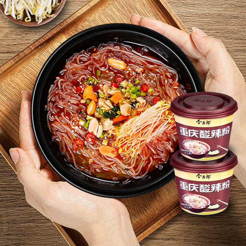 今麦郎重庆酸辣粉150g*6/12桶装整箱速食方便粉丝泡面宵夜零食