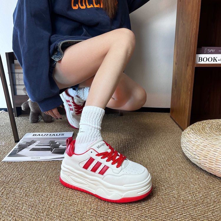 【鞋子莱莱】增高真皮小白鞋女2024秋冬季新款休闲运动百搭学生