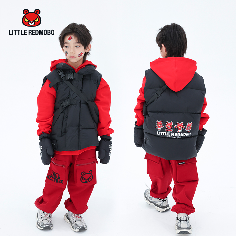 【魔霸×若大王】卡通潮酷儿童冬季潮流保暖童装羽绒马甲 DY-MB244