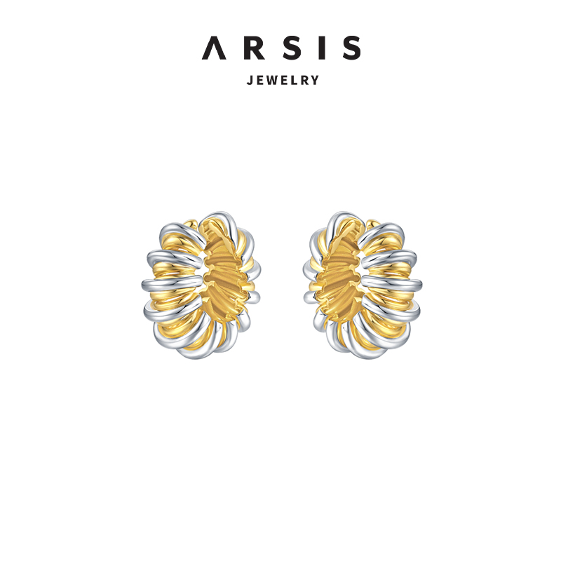 ARSIS冬织拼色复古耳圈耳夹1116EL2