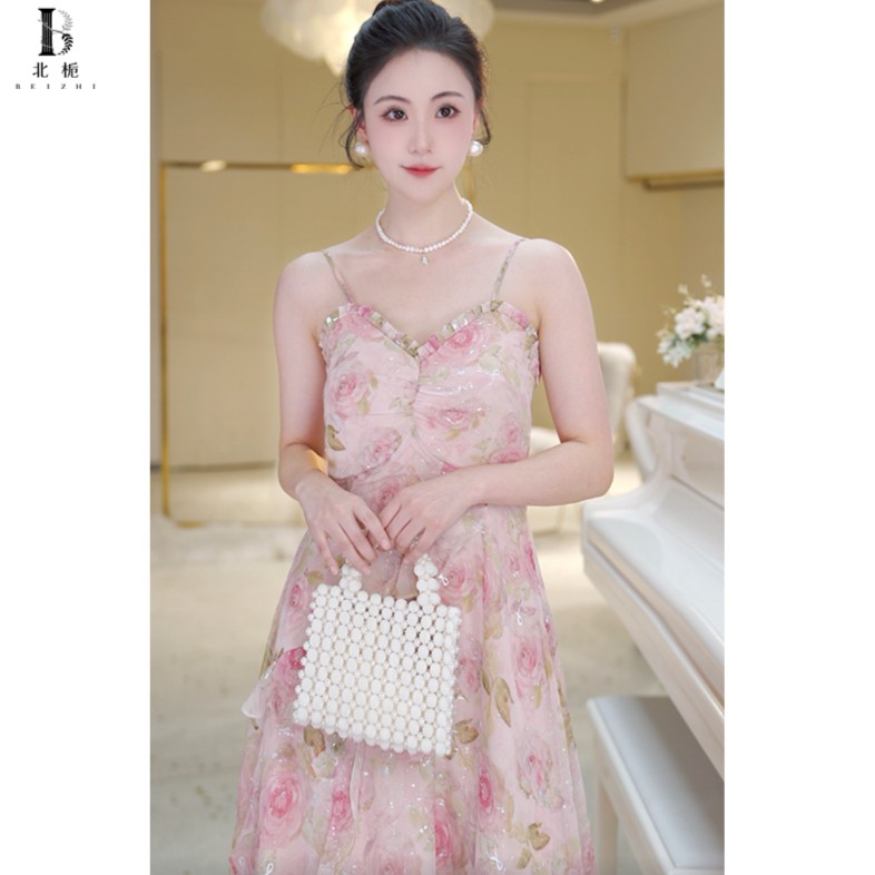 【沙伦玫瑰】玫瑰花吊带连衣裙810492