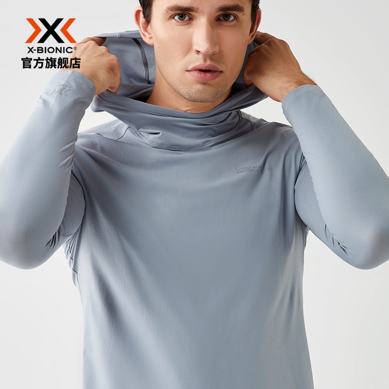 X-BIONIC 亲肤舒适 男子长袖连帽T恤 城市运动户外
