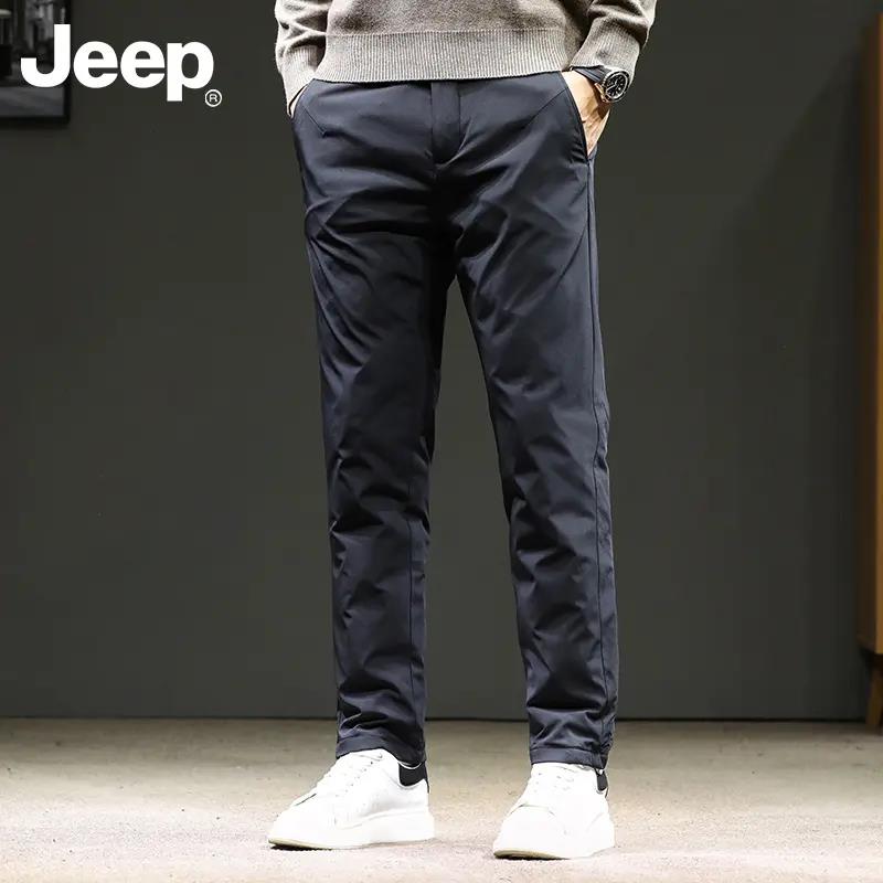 Jeep吉普保暖羽绒裤男士秋冬季百搭新款休闲韩版外穿潮流修身长裤