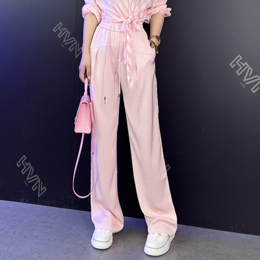 Vini 法兰西式 2023新款时尚设计感休闲裤洋气休闲抽绳直筒裤女FL