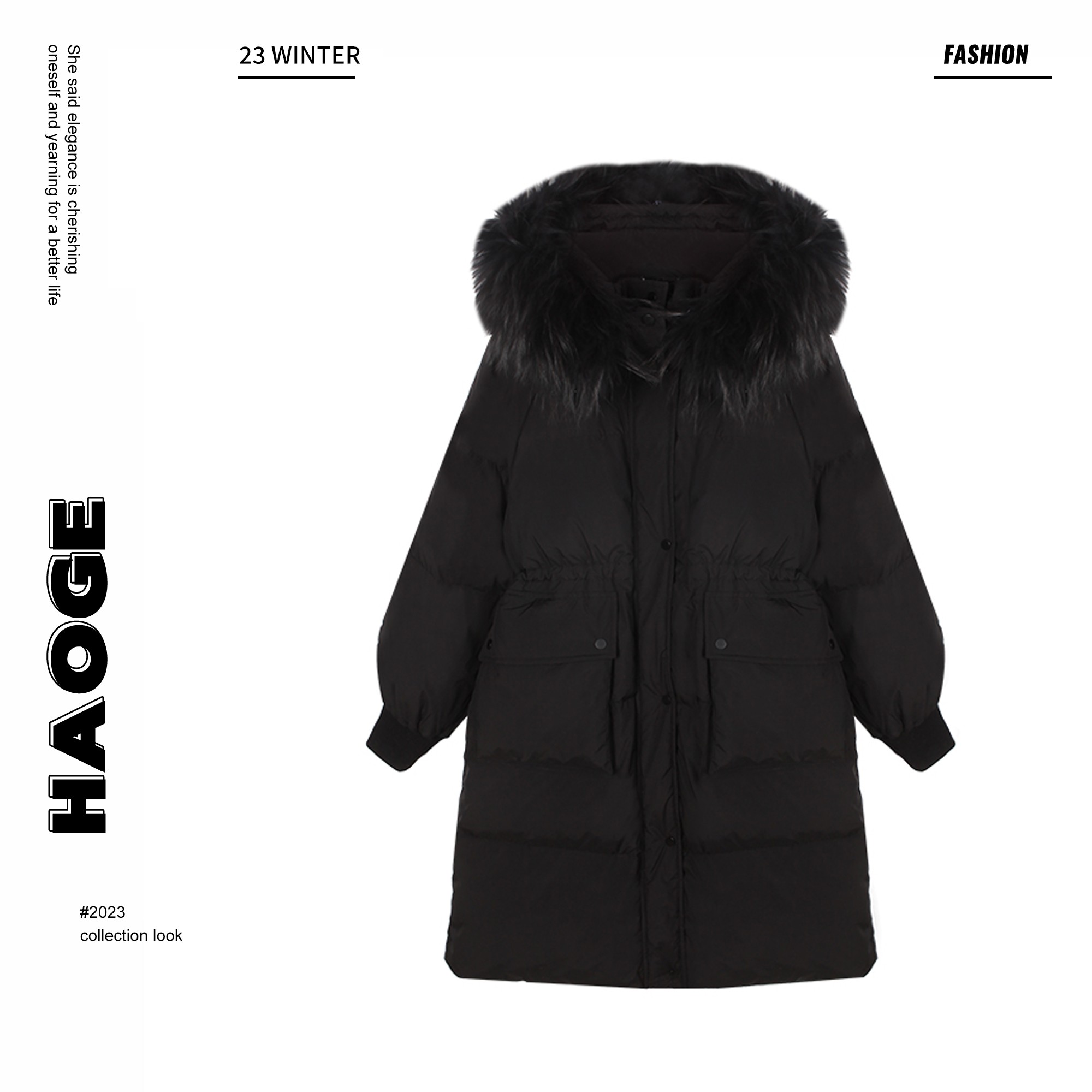 【果酱】「大毛领」D3YRF7198A‘’90白鸭绒羽绒服预