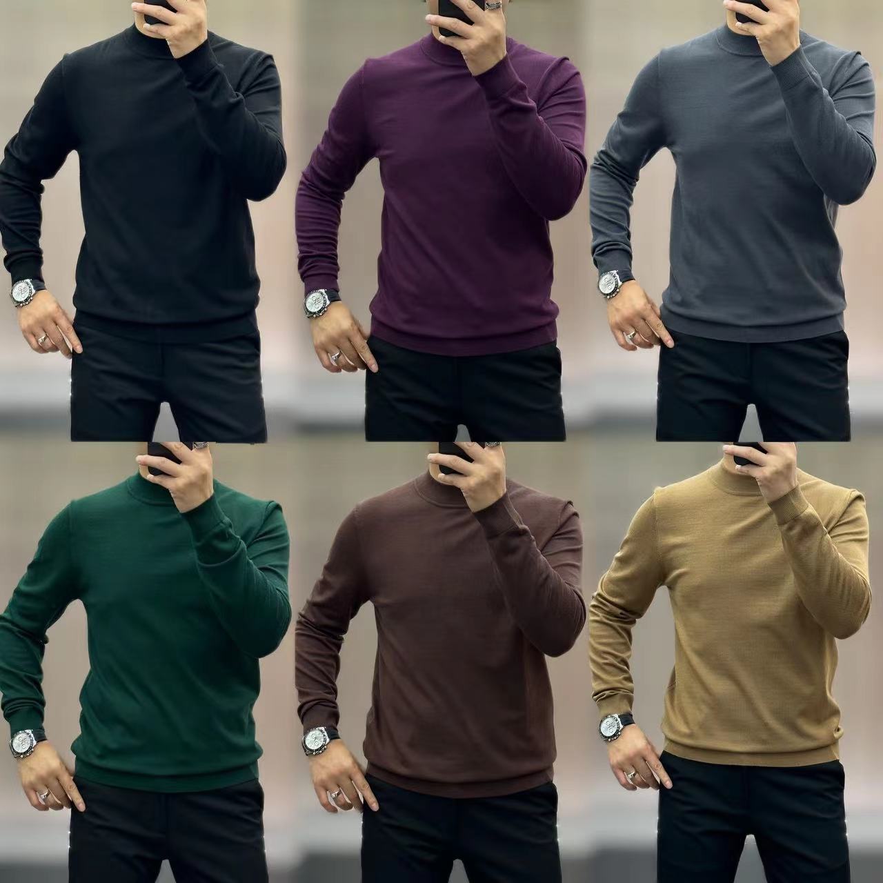 F09【百搭款】男士欧货定制款天斯针织寸领针织衫