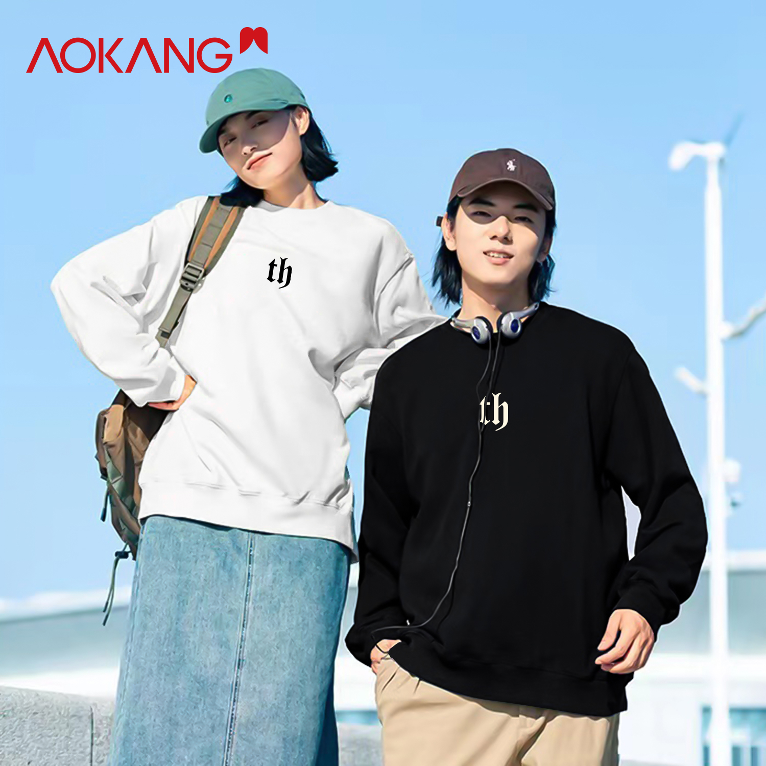 【奥莱折扣】奥康情侣款圆领休闲卫衣AK11503